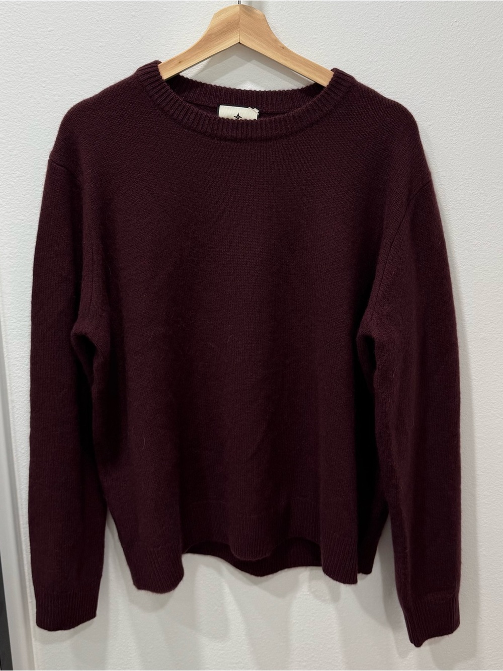 Tuckernuck 100% Cashmere Crewneck Sweater Burgundy Wine Women’s XL
